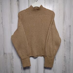 Topshop Women's Small Tan Mock Neck Sweater